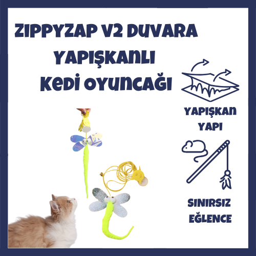 ZippyZap v2 Duvara Yapışkanlı Kedi Oyuncağı