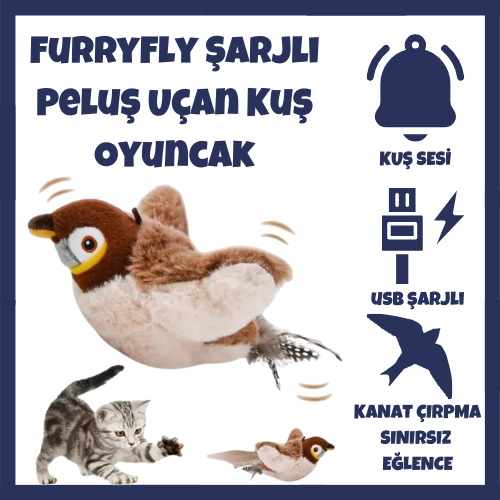 FurryFly Şarjlı Peluş Uçan Kuş Oyuncak