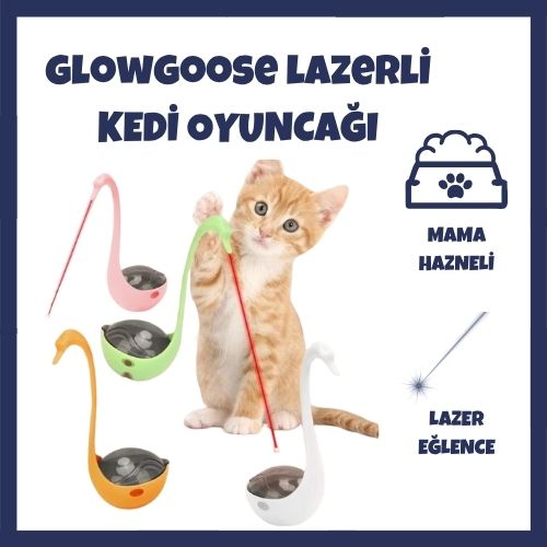 GlowGoose Kuğu Şeklinde Lazerli Kedi Oyuncağı