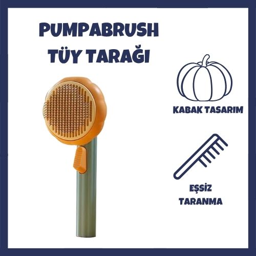 PumpaBrush Kabak Tasarımlı Evcil Hayvan Tarağı