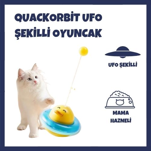 QuackOrbit UFO Şekilli Ördek Kedi Oyuncağı