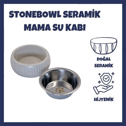 StoneBowl Organik Seramik Mama Kabı